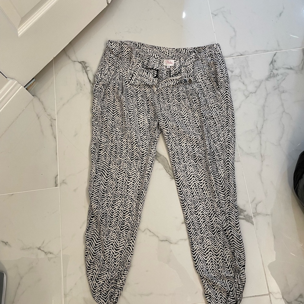 Parker silk trousers in stripe print